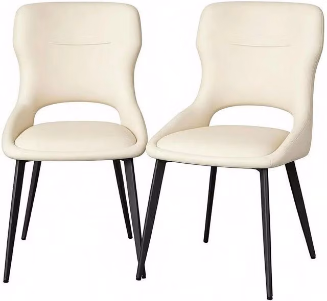 Set di 2 Sedie da Pranzo Moderne in Chenille con Struttura in Metallo, Sedile Imbottito 43x40x86 cm