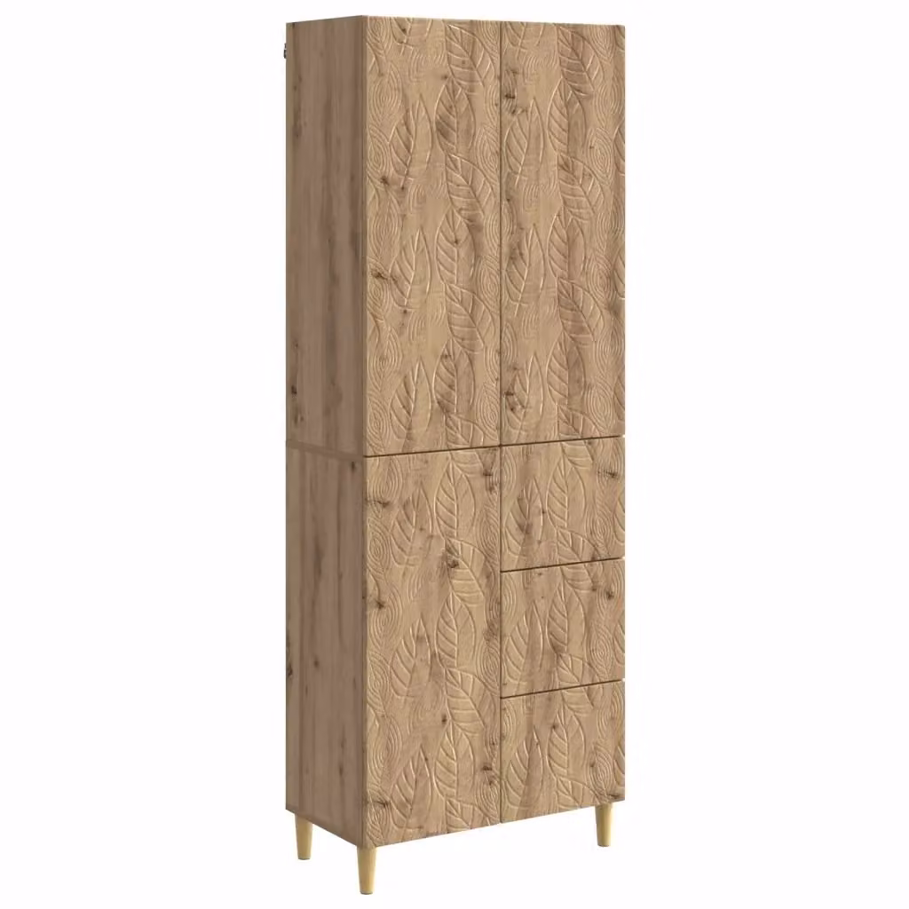 Set di 2 mobili in legno di rovere color marrone con ante a battente e cassetti per soggiorno, ufficio o giardino vidaXL – 2