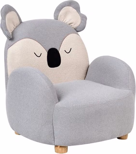Poltrona per bambini Koala Grigio Imbottitura Sedia bassa per bambini Koala Forma di orso