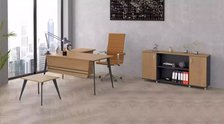 Büro Set Garnitur Eckschreibtisch Schrank Arbeitszimmer Komplett 3tlg.
