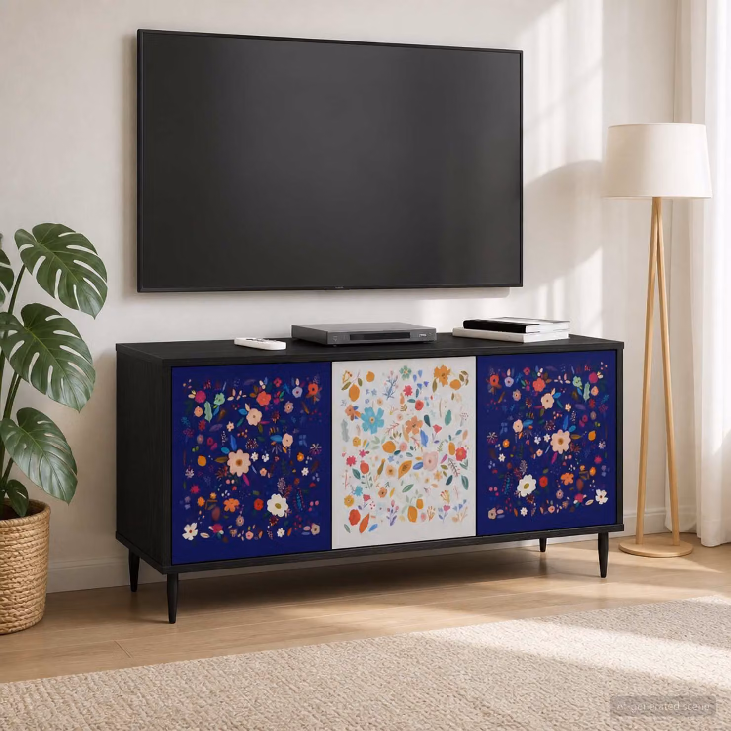 Mobile TV vidaXL MAINZ in Rovere Nero, L 102 x P 33 x H 51 cm