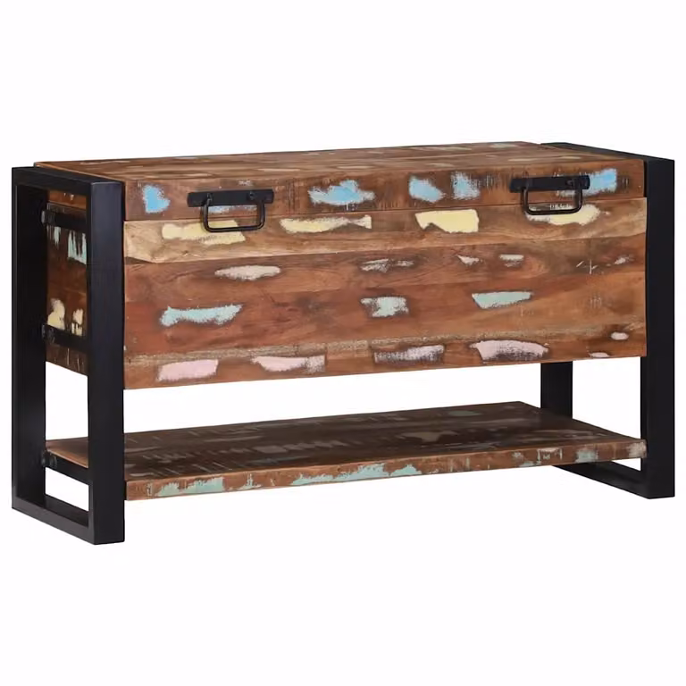 Scatola di stoccaggio multicolore vidaXL in legno massello di recupero