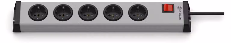 EHMANN 0201x00052303 Presa multipla grigia, nera con contatto di protezione 1 pz.