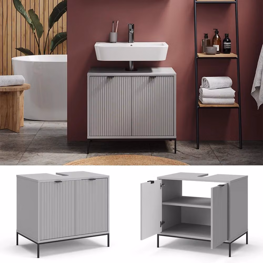 Mobile sottolavabo per bagno Eliza Vicco Grigio Opaco L: 70 cm, P: 63 cm – 2