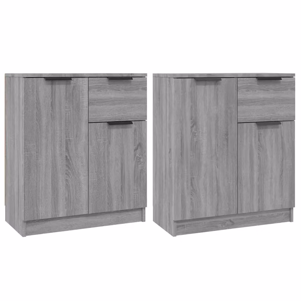 Set di 2 credenze vidaXL in legno multistrato Grigio Sonoma, L 60 cm x P 30 cm x H 70 cm – 2