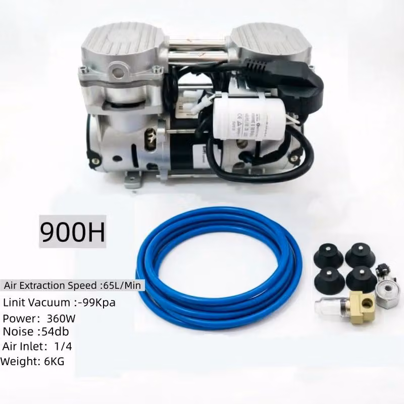 Pompa per vuoto senza olio, 220V - Modello 900H, per laboratori e industria - Portatile - Silenziosa - Elevata capacità di aspirazione - Pompa per vuoto