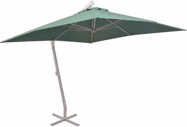 Ombrellone Pensile Videx in Alluminio e Poliestere Verde L/P: 300 x 300 cm