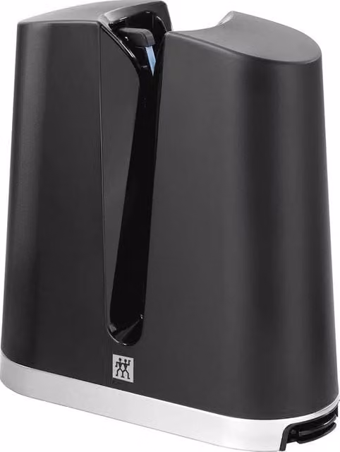 Blocco porta coltelli Zwilling in plastica nera con messaplastico a forma V per coltelli europei e giapponesi