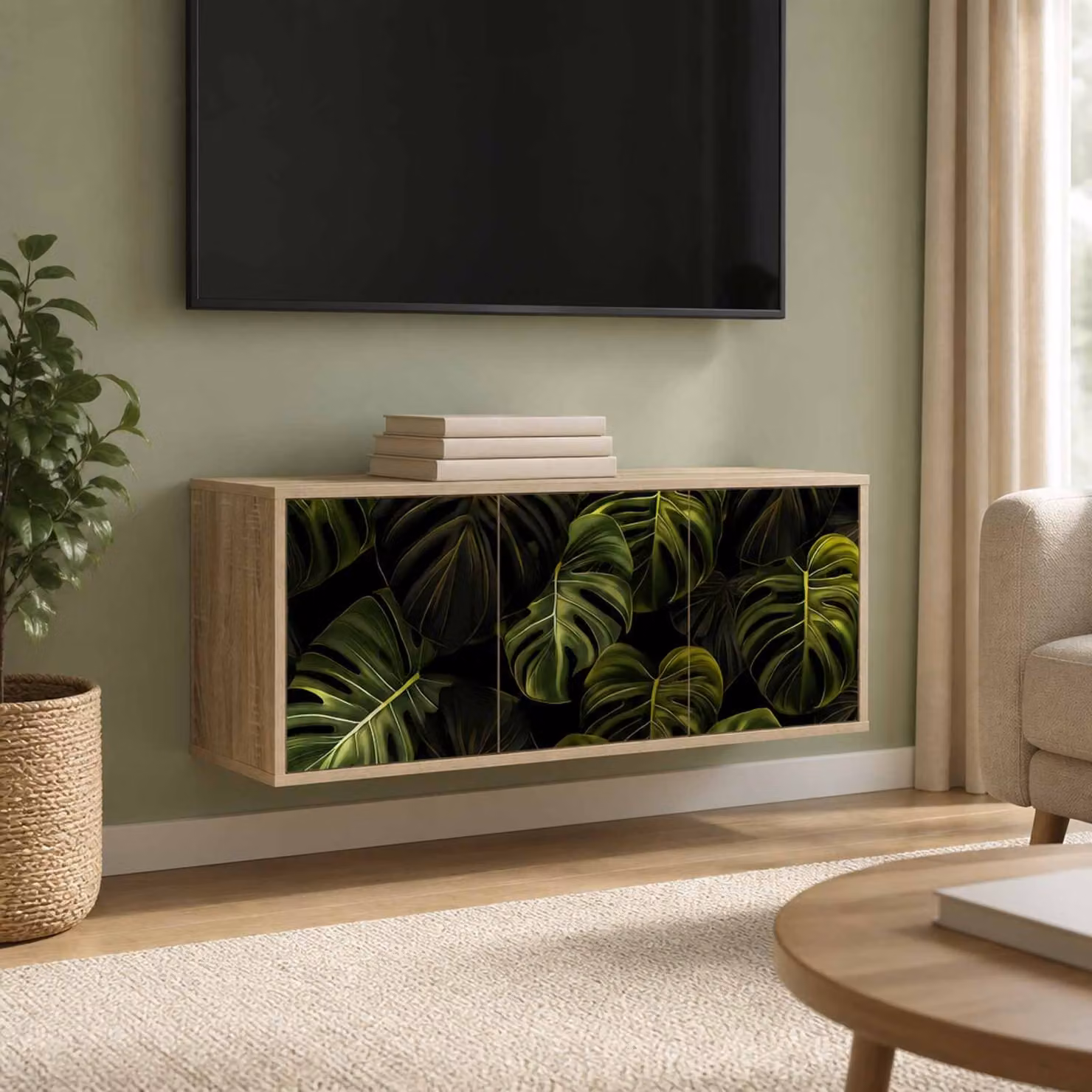 Mobile TV da parete vidaXL ELBURG in Rovere Sonoma, L: 102 cm, P: 33 cm, H: 40 cm