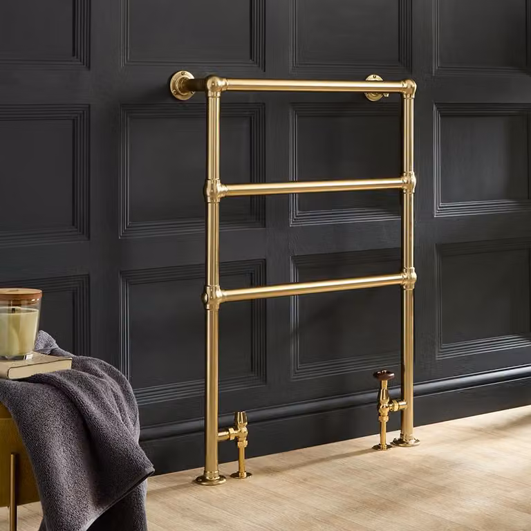 Scaldasalviette Oro Satinato 966x673mm 220W Termoarredo Bagno Hudson Reed