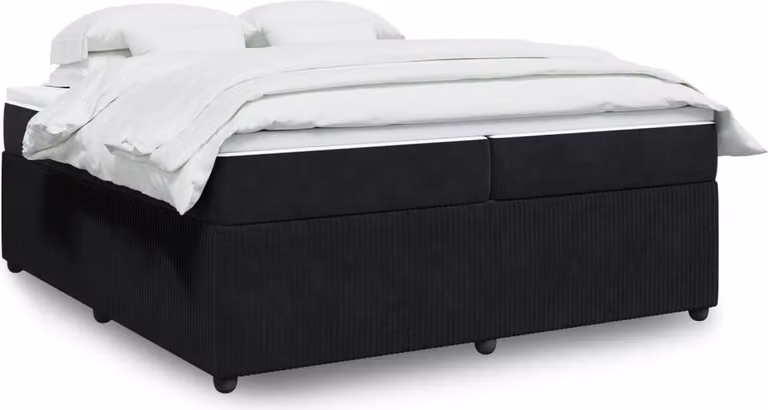 Maison Exclusive - Giroletto a Molle con Materasso Nero 200x200 cm in Velluto