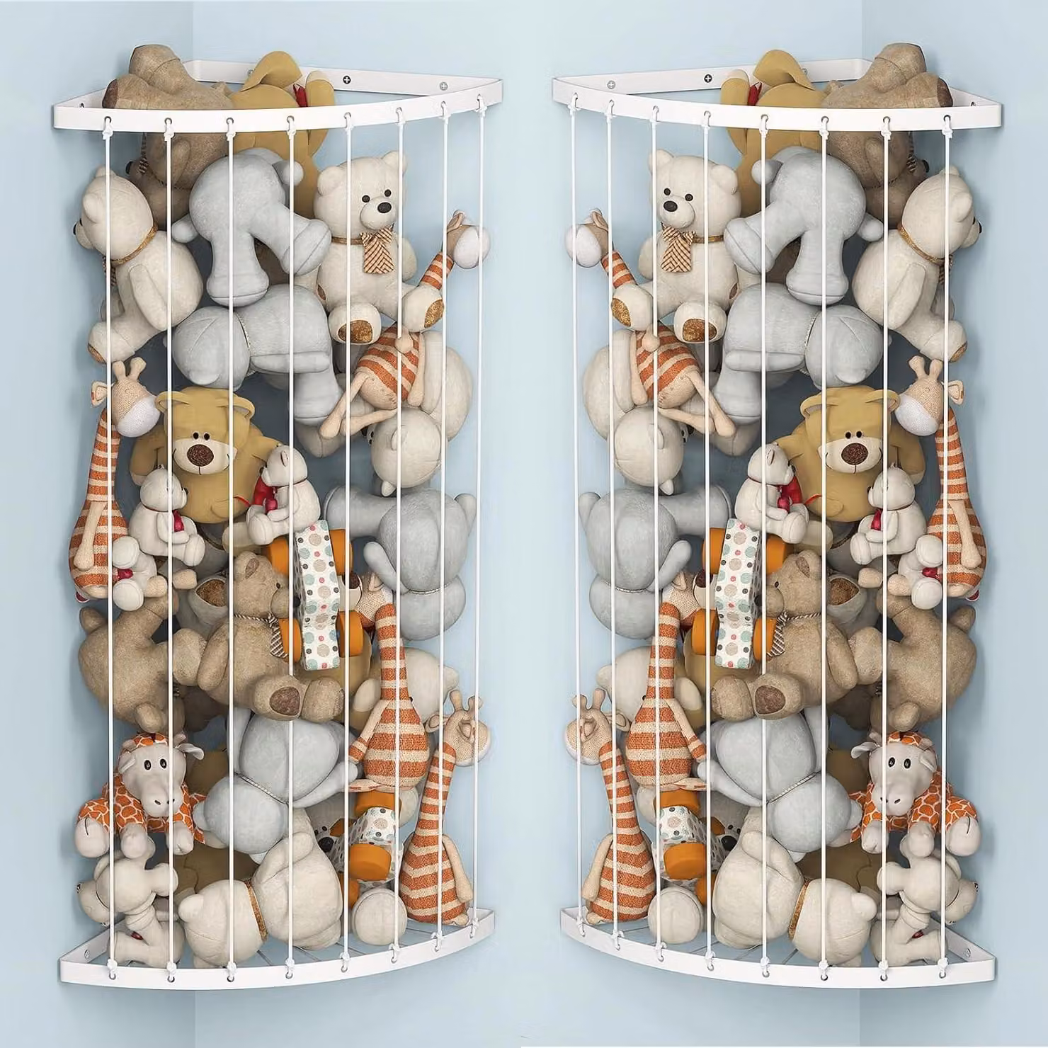 Scaffale porta-peluche - Regolabile e salvaspazio - Bianco