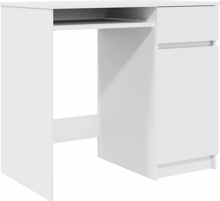Scrivania Bianca 86x49x76 cm in Legno Multistrato