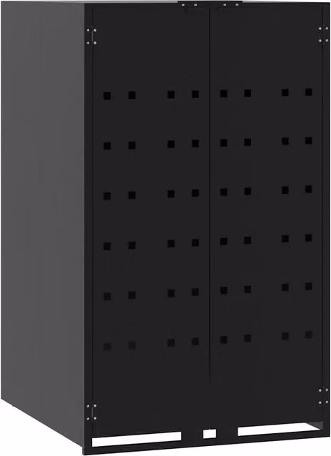 Copribidone con Ruote per Bidone Singolo Nero 69x79x117 Acciaio CFW1178892