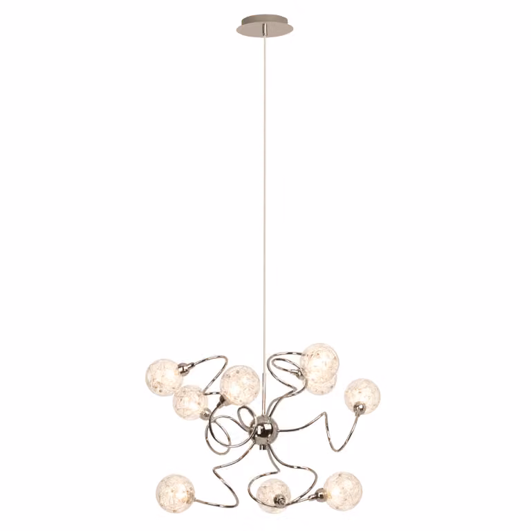 BRILLANTE lampada a sospensione Joya | lampada a sospensione decorativa | metallo/vetro | cromo | 9x G9 max. 33 W