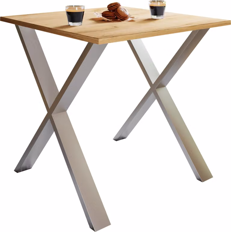 Tavolo da pranzo in legno Premium | H. 76 x W. 80 x D. 50 cm | Tavolo da cucina Tavolo da pranzo Xona X
