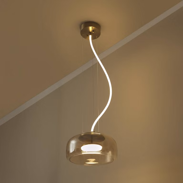 OSRAM Lampada a sospensione DECOR GLOW, Ottone / Oro, Soggiorno / Sala da pranzo, Vetro, Moderno, Lampada a sospensione