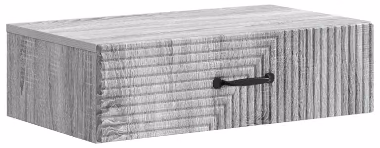 Tavolino da Parete Laterale Grigio Sonoma 59 x 34,5 x 17 cm
