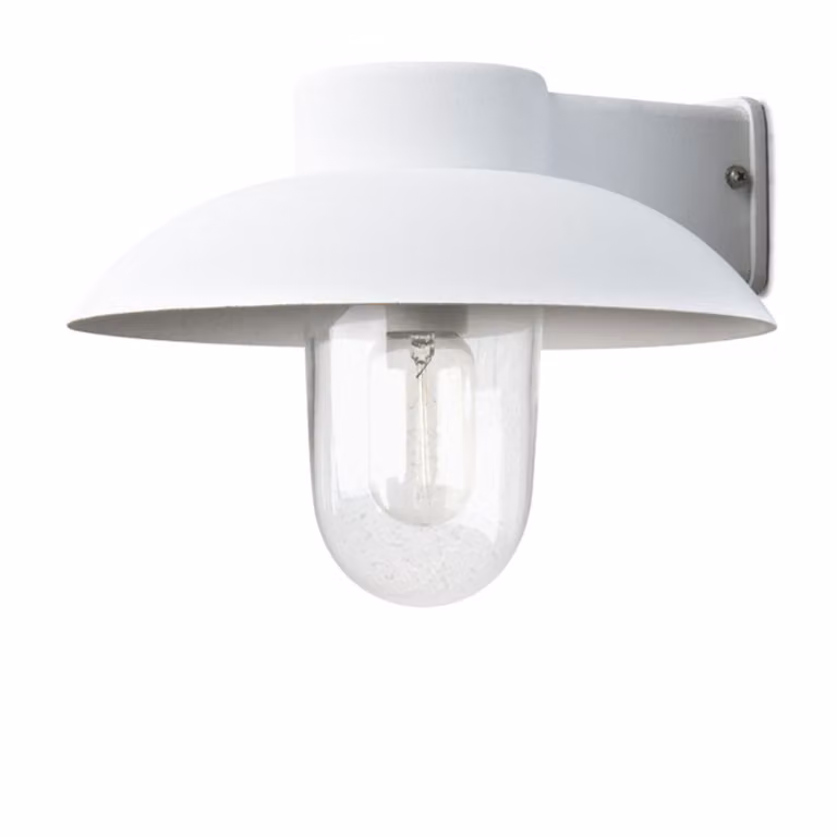 Applique Konstsmide Mani in alluminio laccato bianco con vetro trasparente