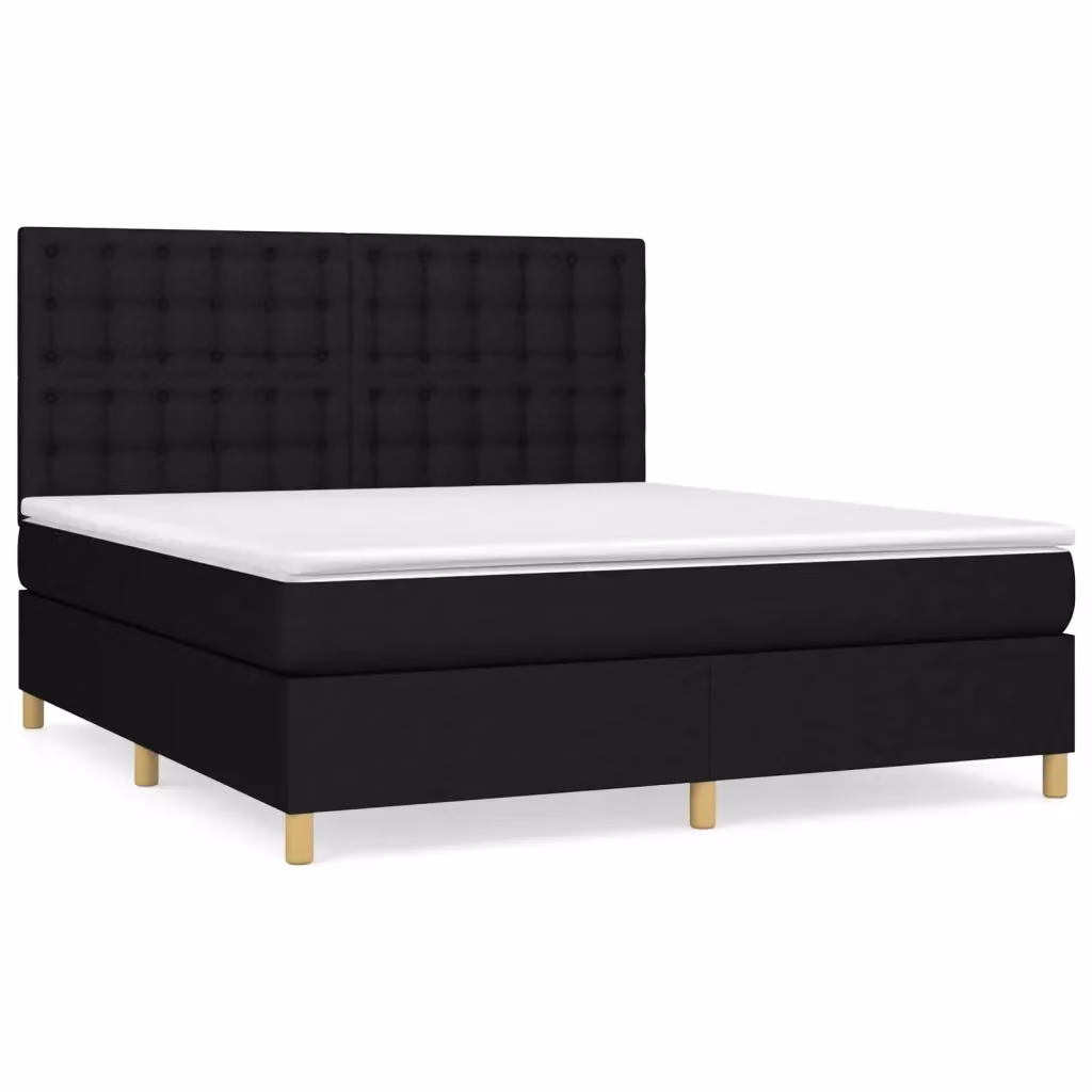 Letto Ibrido con Giroletto a Molle e Materasso vidaXL, Colore Nero e Bianco, L/P: 160 x 200 cm – 2