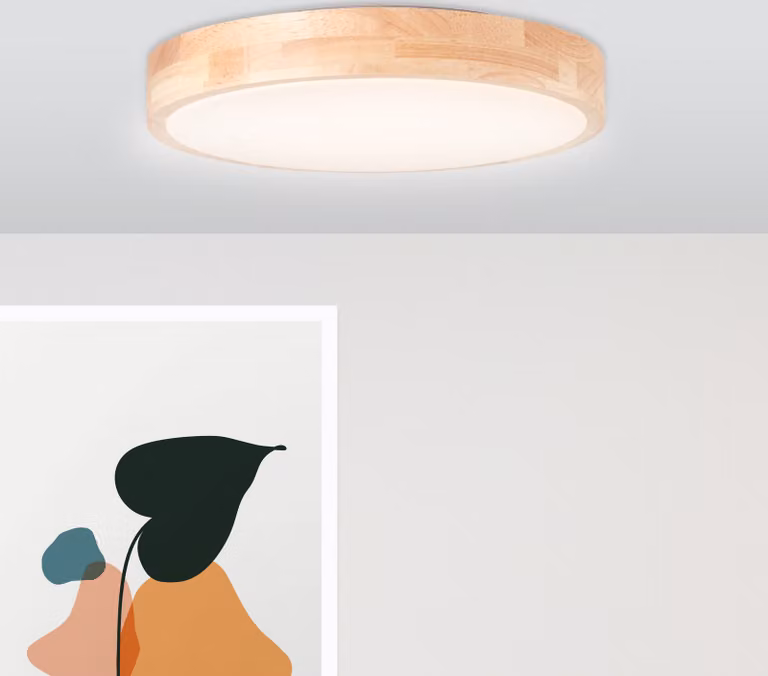 BRILLANTE plafoniera moderna a LED MOREEN | lampada da soffitto con paralume in legno sostenibile | colore della luce regolabile tramite interruttore a parete | 14W 1300 lumen 3000 - 4500 Kelvin | Ø 34 cm | metallo/legno/plastica