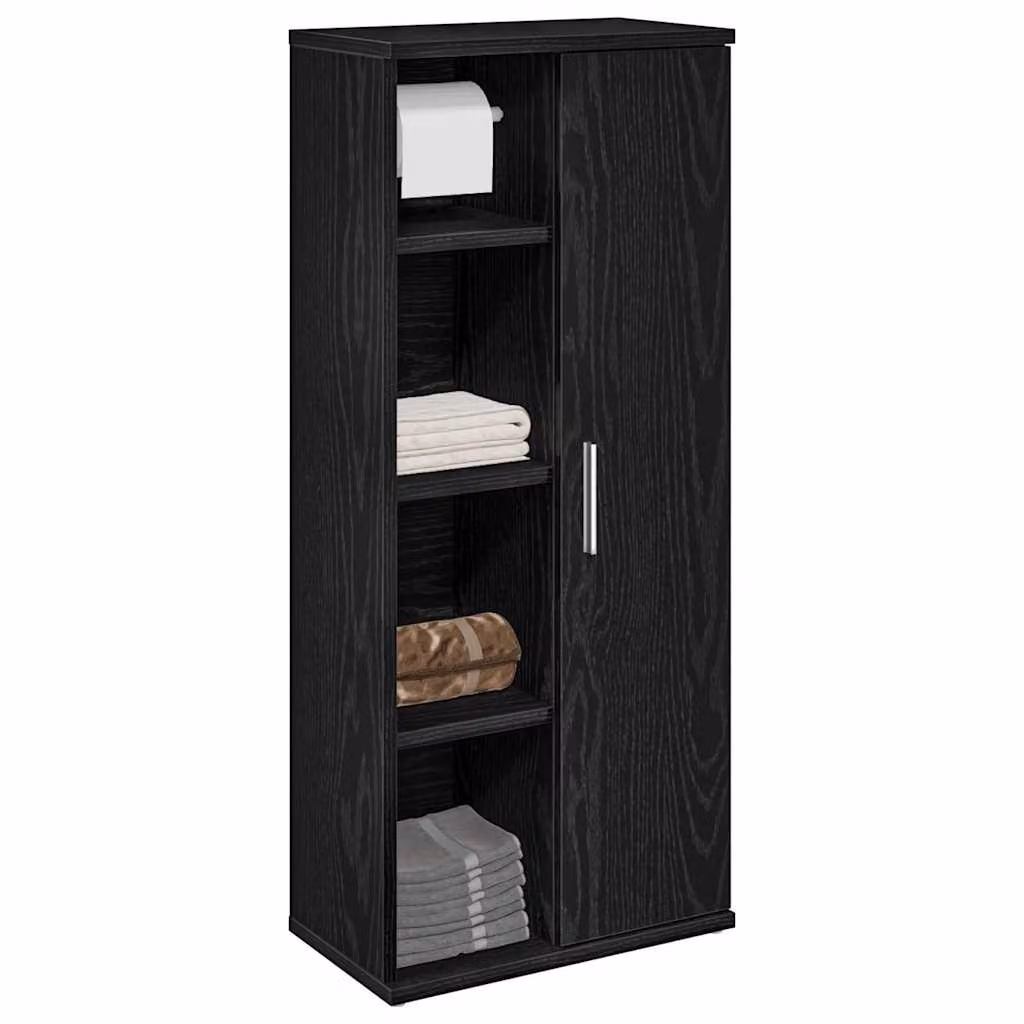 Mobile da bagno vidaXL nero con ante a cerniera e ripiani aperti L: 39 cm, P: 22 cm, H: 90 cm