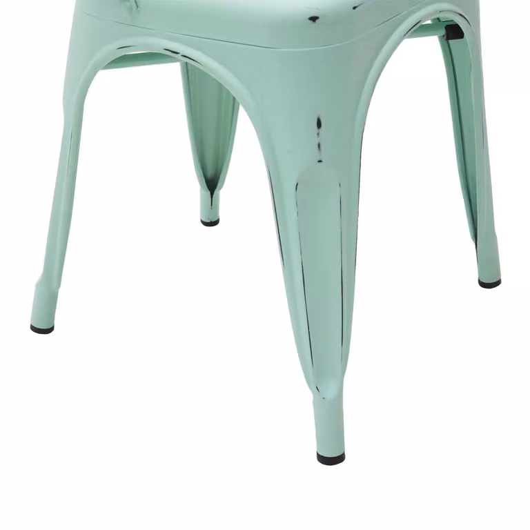 Set di 6 sedie stile industrial in metallo verde acqua anticato Mobili 2G L/P/H: 45 x 50 x 85 cm, altezza seduta 46 cm