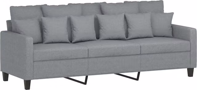 Divano | Divano da soggiorno | Sofa a 3 Posti Grigio Chiaro 180 cm in Tessuto