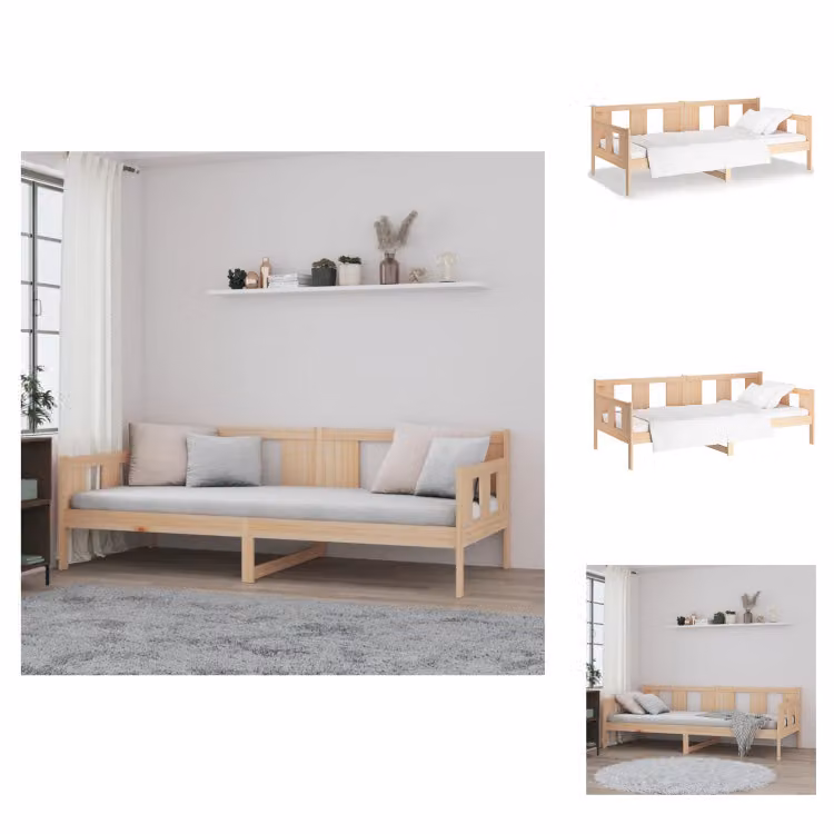 vidaXL Letto da giorno in pino massiccio 90x190 cm - Letti e strutture letto
