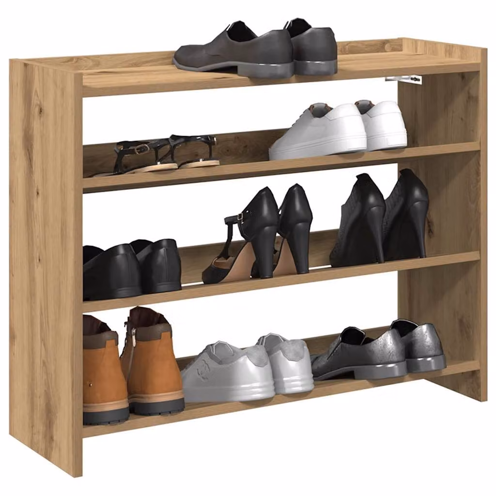 Scarpiera moderna vidaXL in legno marrone con ripiani interni, L 80 x P 25 x H 62 cm