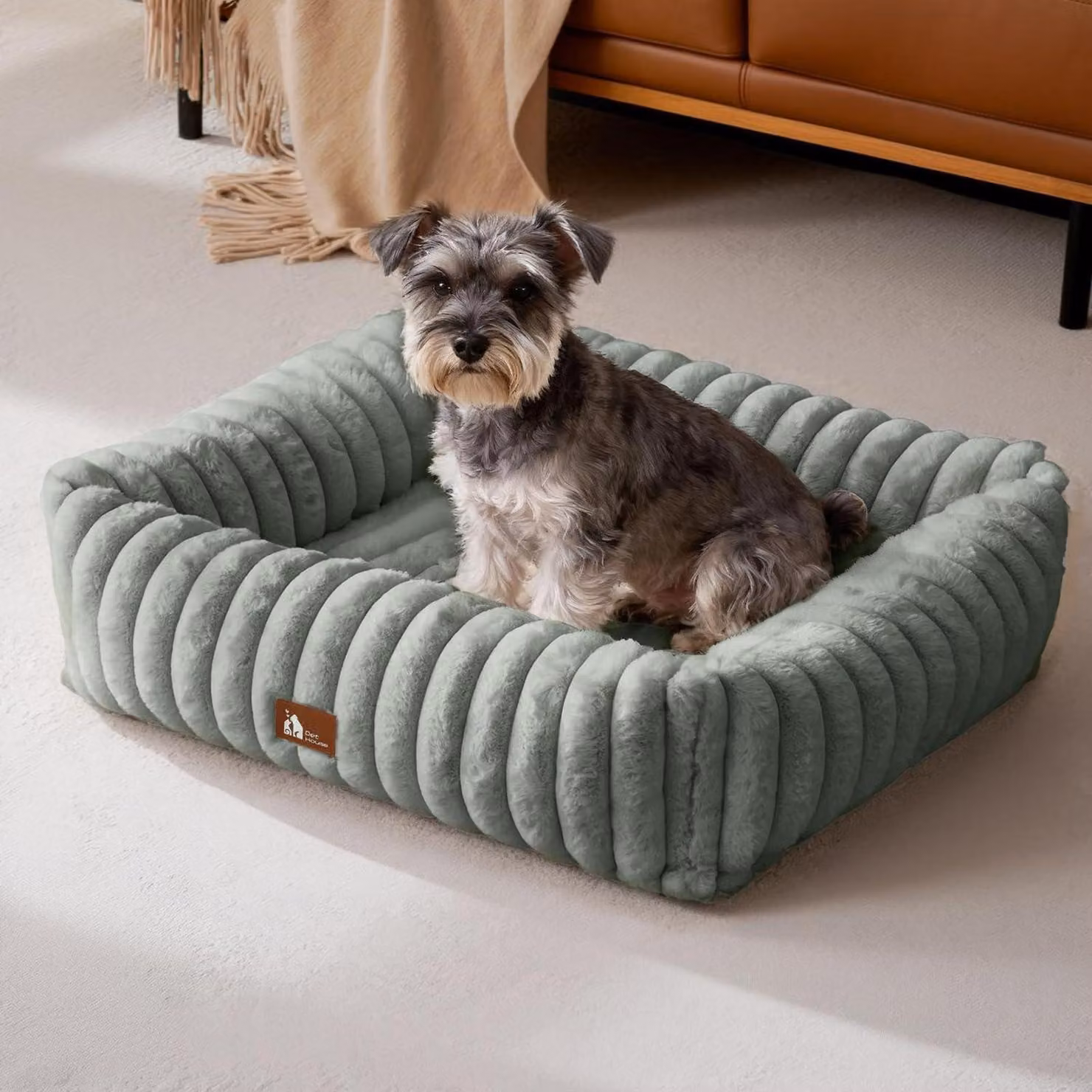 Cuccia per cani  divano per cani, lavabile, color grigio scuro, dimensioni: 76x61x20 cm
