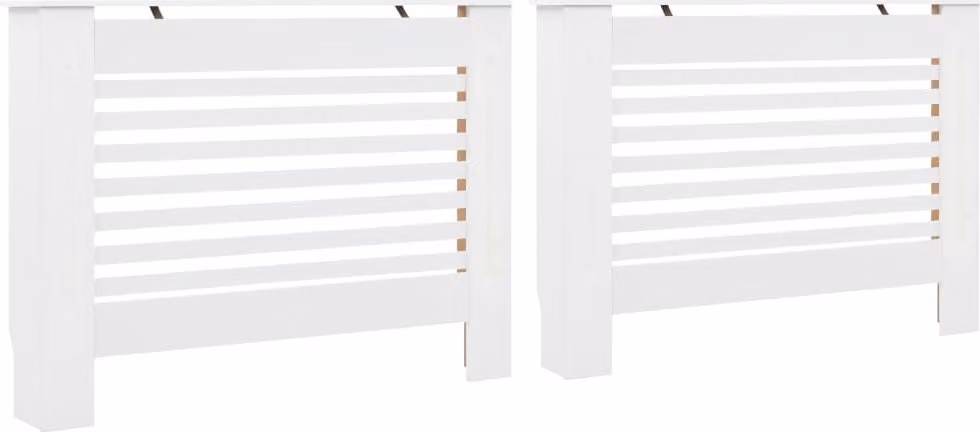 Coperture per Radiatori 2 pz Bianche 112x19x81,5 cm in MDF