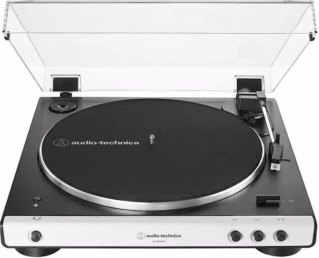 Giradischi Audio-Technica AT-LP60XBTWH Bianco con Bluetooth e trazione a cinghia