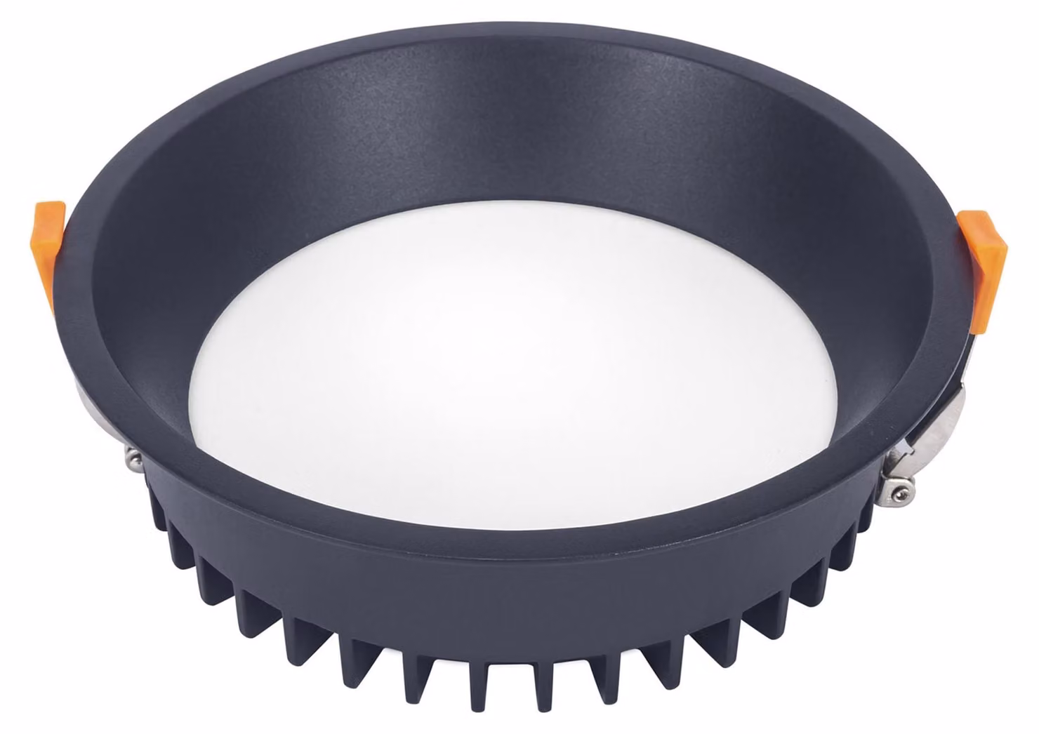 Faretti a incasso rotondi con luce bianca neutra a 4000K, colore nero, diametro 160 mm