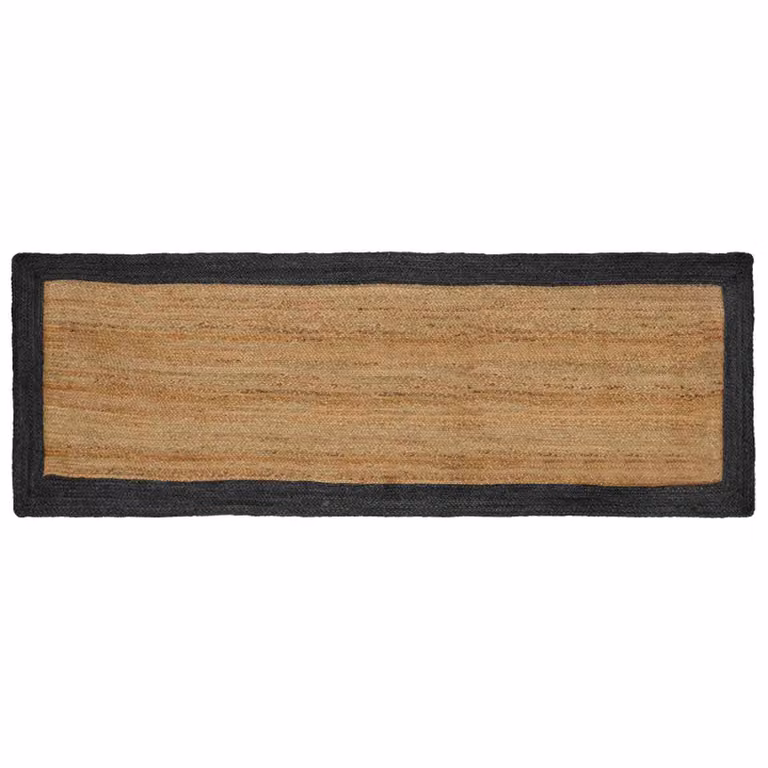 Tappeto da area vidaXL in juta moderno, grigio scuro e beige, L 300 x P 80 cm