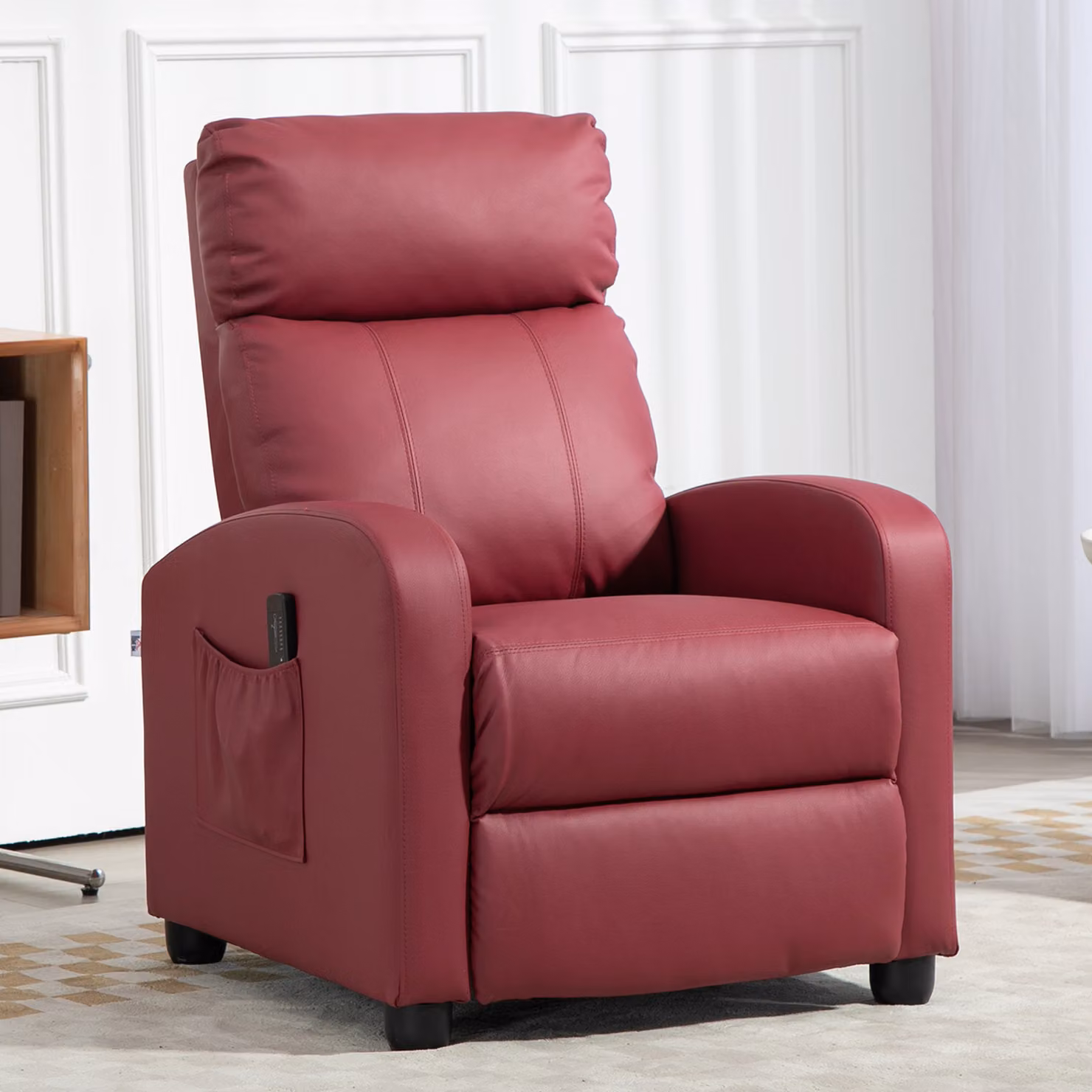 Poltrona Relax Massaggiante HOMCOM con 8 Programmi, Reclinazione fino a 150° e Poggiapiedi, Colore Rosso – 2