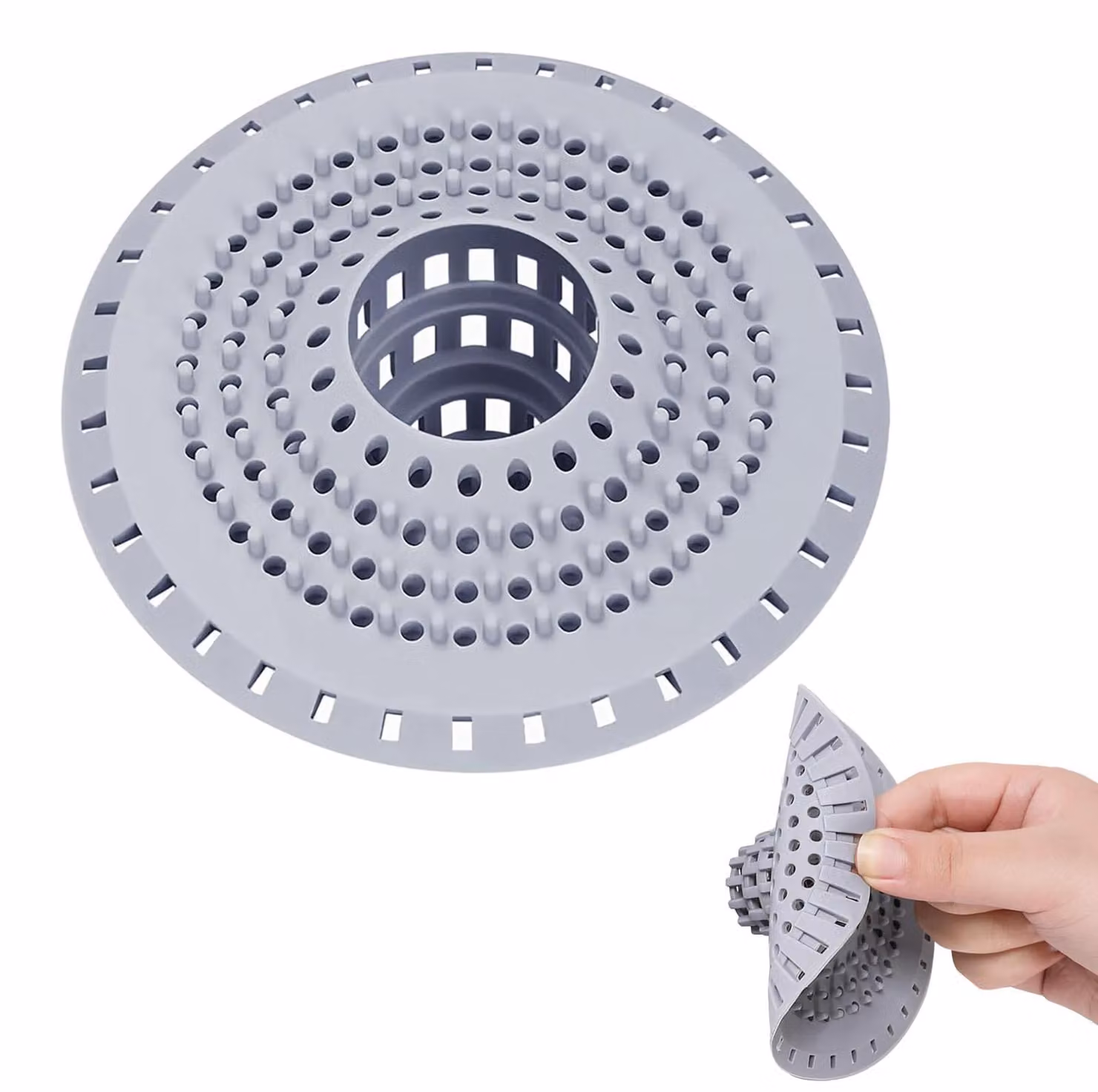 1 confezione di filtri in silicone per scarico della doccia, copri-scarico per bagno e cucina