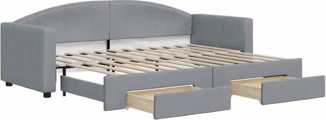 Divano letto | Sof¨¤ letto | Letto singolo Estraibile Cassetti Grigio Chiaro 80x200cm Tessuto