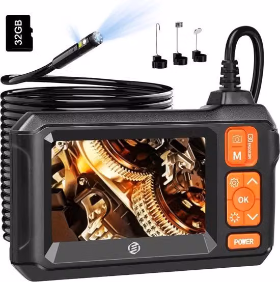 Endoscopio professionale Equivera per iPhone con camera HD impermeabile, colore nero