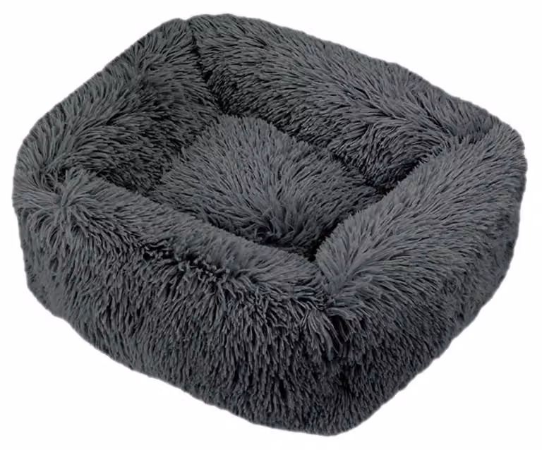 Cuccia ortopedica per cani, rettangolare, imbottita, effetto nuvola, adatta anche per gatti, colore grigio, taglia M, dimensioni 66x55 cm