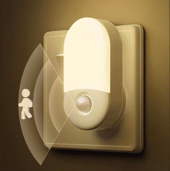 Lampada a LED con sensore di movimento - luminosità regolabile - bianco caldo 3000 K - lampada singola per camera da letto, cucina, soggiorno, bagno