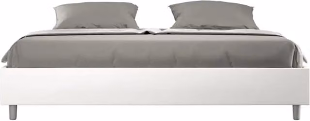 Letto contenitore imbottito 180x200 similpelle bianco Azelia