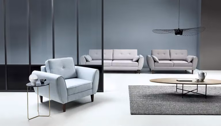 Sofas moderne Luxus Garnitur 3+2+1 Sitz Textil komplette Garnituren Möbel