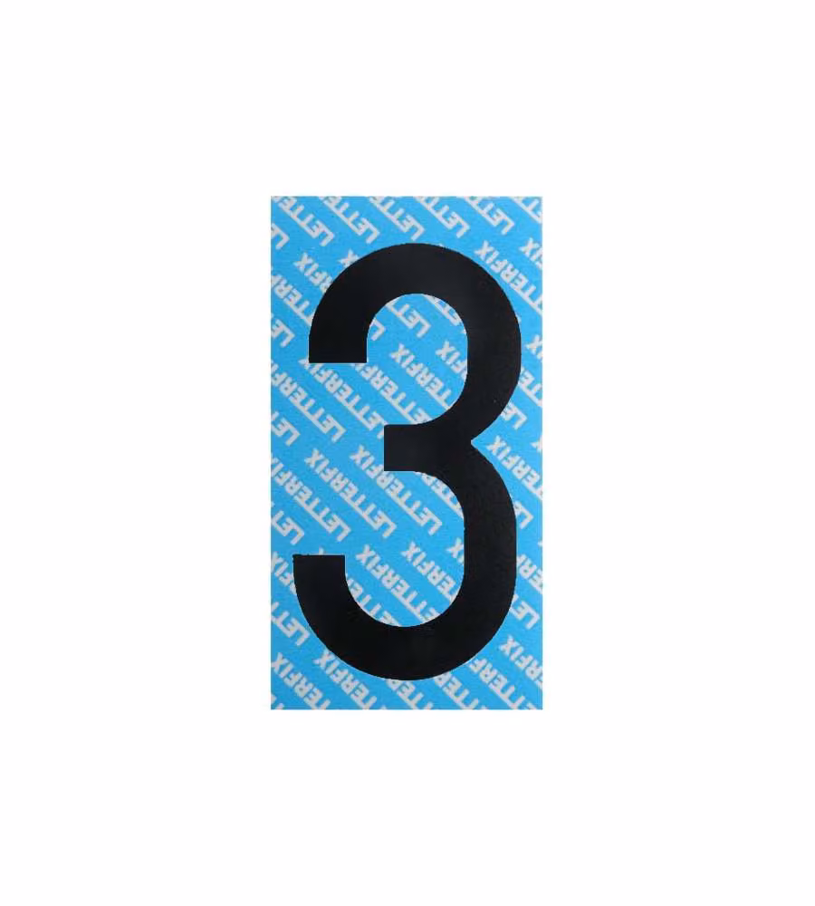 Numero Adesivo Nero Serie T80 3 Letterfix