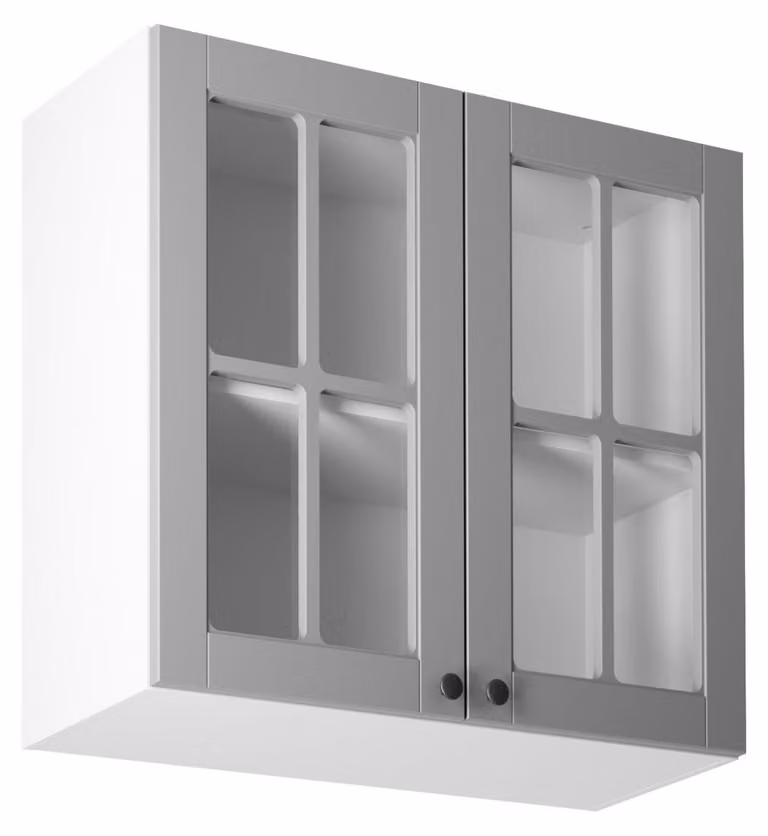 Pensile in vetro LUMEA - larghezza 80 cm, grigio/bianco
