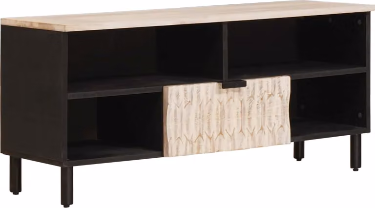 Mobile TV con cassetto Finitura Bianco Lavato 100 x 33 x 46 cm