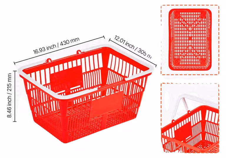 Carrello per la spesa, capacità 21 litri, design impilabile, confezione da 20 pezzi