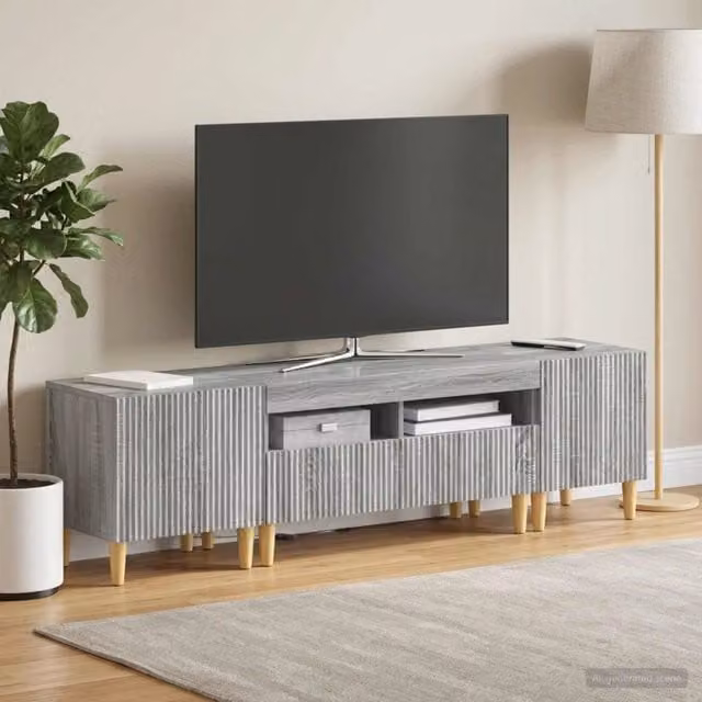 Mobile TV LED a 3 pezzi ARNHEM 3 pz Sonoma grigio 3416605