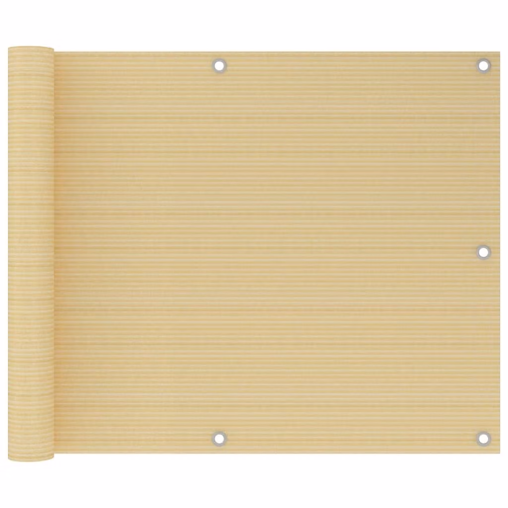 Schermo per balcone Living Store, colore beige, 75x400 cm, realizzato in HDPE