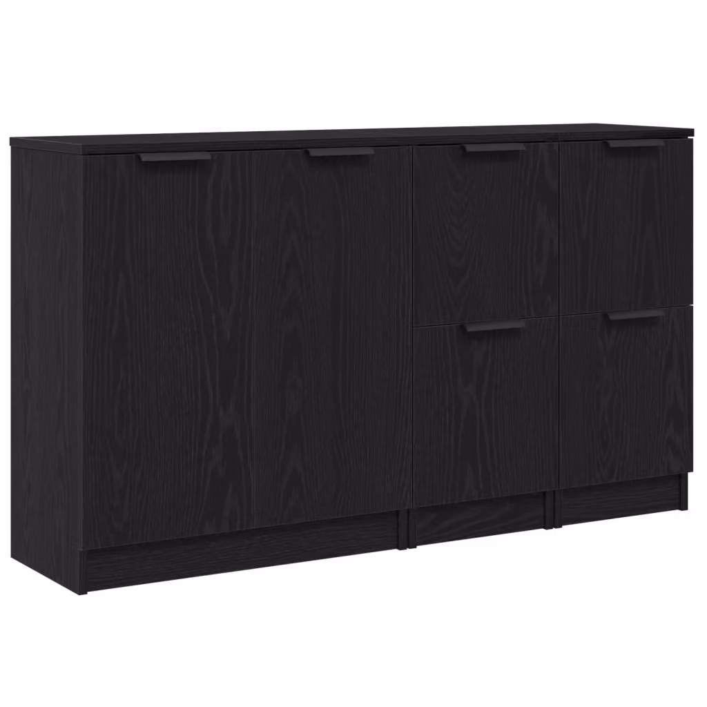 Credenza moderna vidaXL in legno MDF nero L 120 x P 30 x H 70 cm – 2
